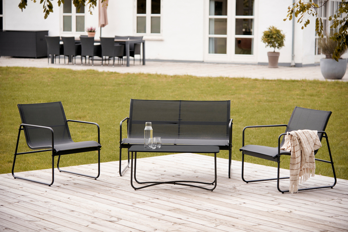 Sofasæt stål sort 4 dele - Envy